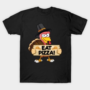 Turkey Eat Pizza Kids Adult Vegan Funny Thanksgiving T-Shirt